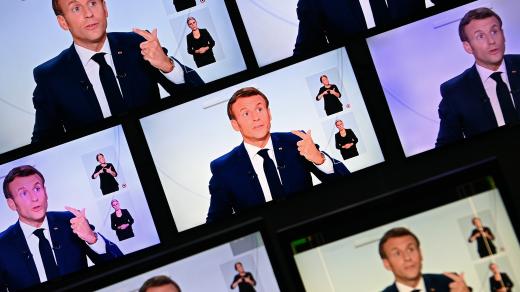 Emmanuel Macron v televizním projevu ke koronaviru