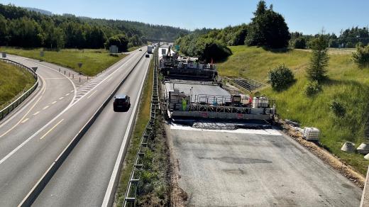 Opravy na dálnici D35 u Lipníka nad Bečvou