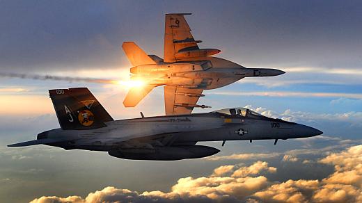 F/A-18 Super Hornet nad Afghánistánem v prosinci 2008