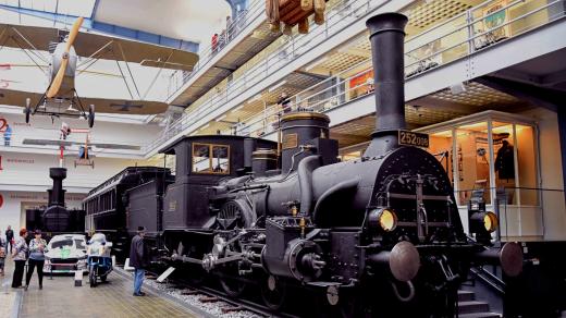 Parní lokomotiva v Technickém muzeu v Praze