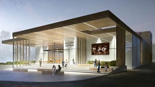 Vítězný návrh podoby plánovaného kulturního centra v Rožnově pod Radhoštěm z ateliéru Archteam z Brna