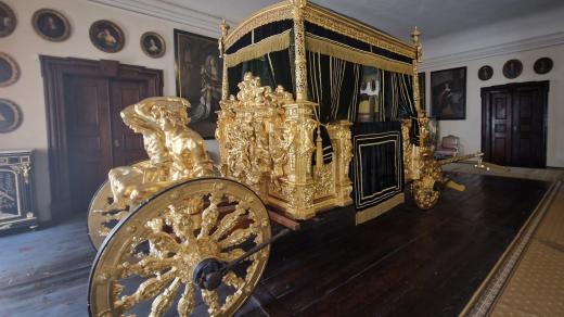 Zlatý kočár, kterým jel Jan Antoním z Eggenbergu v roce 1638 k papeži