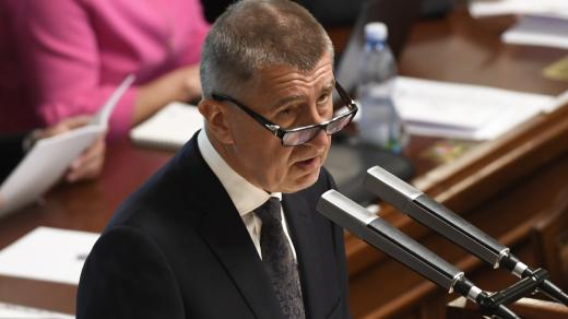 Premiér Andrej Babiš při projevu ve sněmovně před hlasováním o důvěře vládě