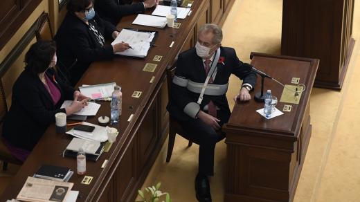 Prezident Miloš Zeman podpořil ve sněmovně návrh rozpočtu se schodkem 320 miliard korun