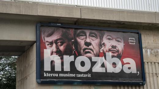 Billboard koalice Spolu před loňskými sněmovními volbami