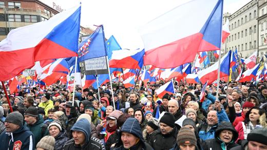 Demonstrace proti chudobě na Václavském náměstí 11. března