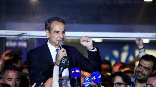 Řecký premiér a předseda strany Nová demokracie Kyriakos Mitsotakis