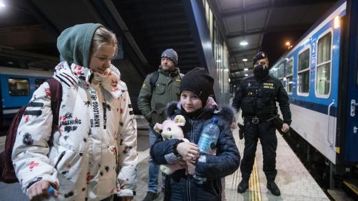 Uprchlíci z Ukrajiny na Hl. nádraží Ostrava