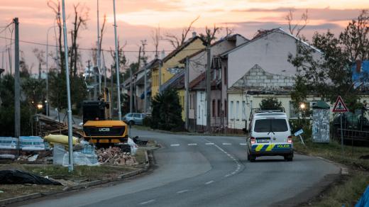 Mikulčice, týden po tornádu.