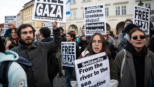 Demonstrace na podporu Palestiny