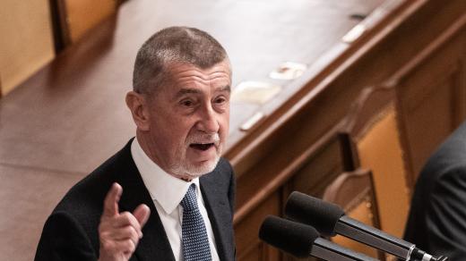 Andrej Babiš při jednání v Poslanecké sněmovně ČR