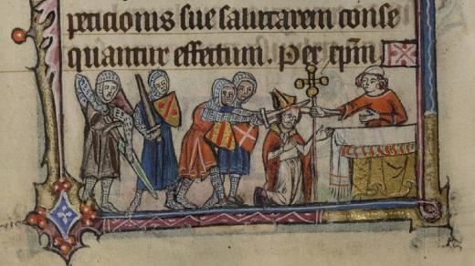 Vražda Thomase Becketa, jak ji zachytil neznámý středověký umělec z Glasgow